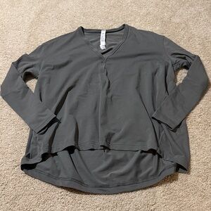 Lululemon Athletica Olive Green V-Neck Long Sleeve